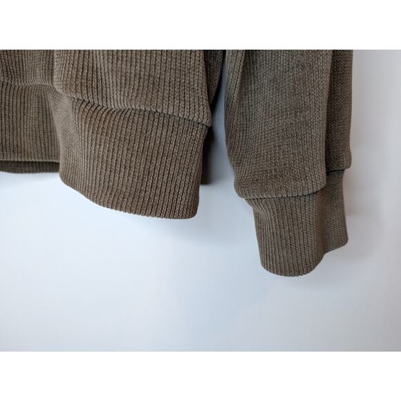 Negative Space Olive Green Ribbed Knit Sweater Crew Neck Men's Large Casual - Picture 4 of 7